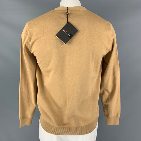 KITON Size L Beige Cashmere Silk V-Neck Cardigan