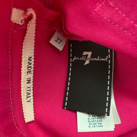 GIAMBATTISTA VALLI x 7 FOR ALL MANKIND Size 27 Pink Cotton Side Zipper Casual Pants