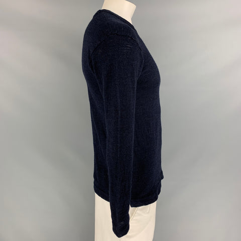 45rpm Size L Navy Knitted Wool V-Neck Pullover