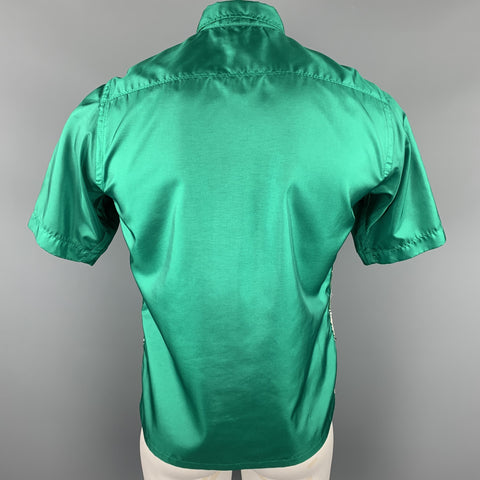 JUNYA WATANABE MAN Size L Emerald Green Embroidered Short Sleeve Shirt