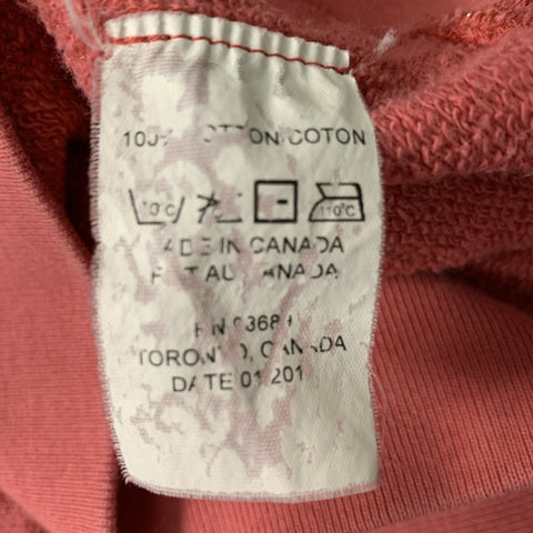 CHAMPION Size L Coral Solid Cotton Crew-Neck Sweatshirt