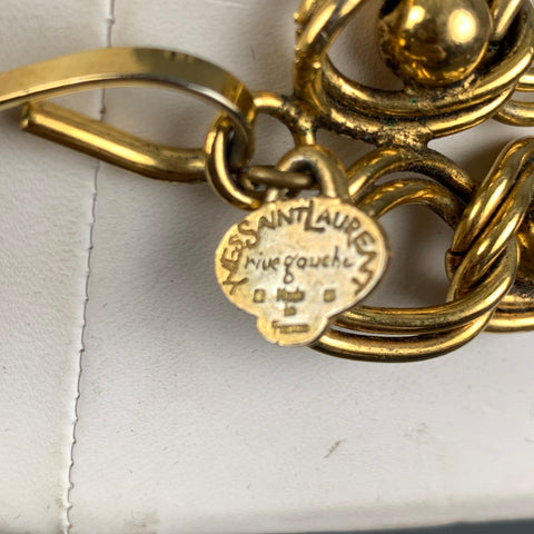 YVES SAINT LAURENT Gold Chain Link Metal Necklace