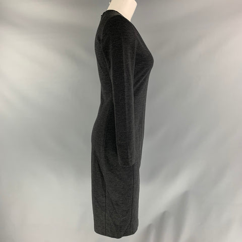 THEORY Size S / 2 Black & Grey Houndstooth Viscose Blend Dress