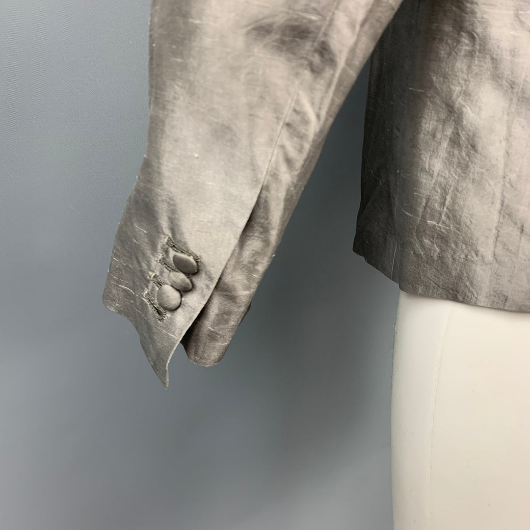 PAUL SMITH Size M Grey Textured Silk Shawl Collar Sport Coat