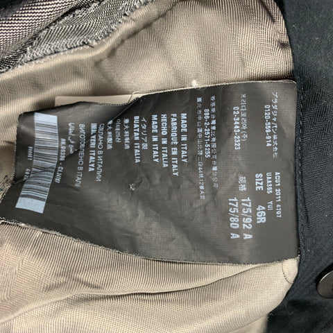 PRADA Taille 36 Costume à revers cranté en laine et soie gris clair