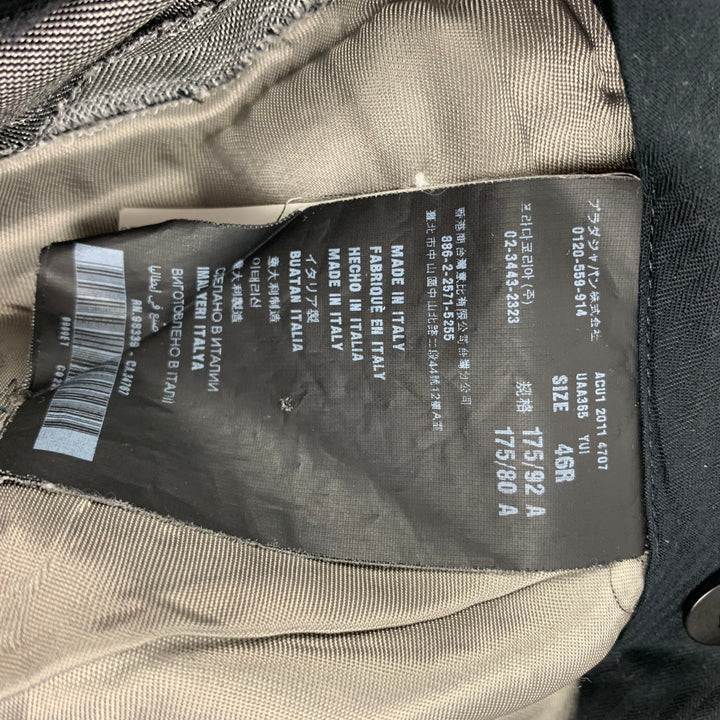 PRADA Taille 36 Costume à revers cranté en laine et soie gris clair
