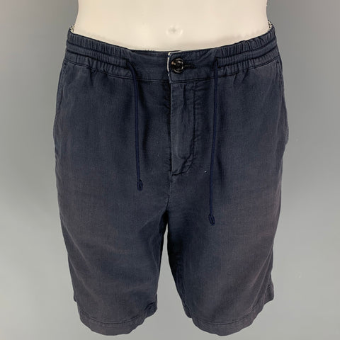 SCOTCH AND SODA Size 30 Navy Cotton Linen Drawstring Shorts