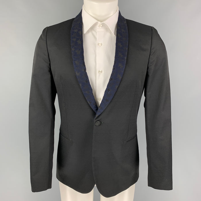 PS by PAUL SMITH Size 38 Black Navy Wool Polyester Sport Coat