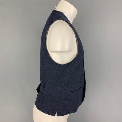 BRUNELLO CUCINELLI Chaleco Lana Lana Azul Marino Talla S