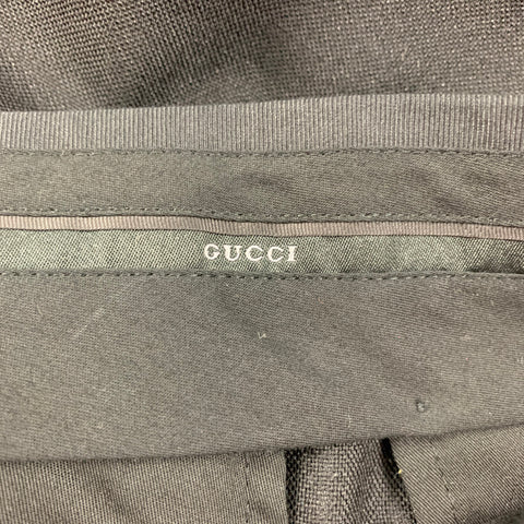 GUCCI by TOM FORD Size 36 Black Wool Mohair Notch Lapel Tuxedo Suit