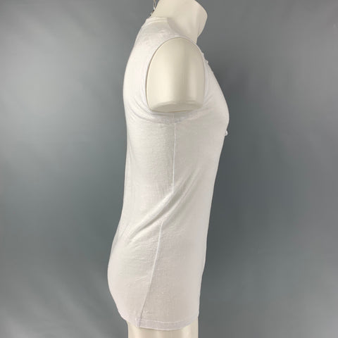 IRO Tissa Size XS White Solid Linen Sleeveless Tank Top