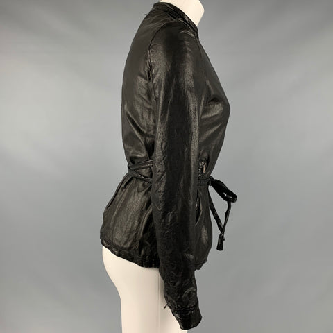 GIORGIO BRATO Chaqueta con botones de cuero negro talla 4