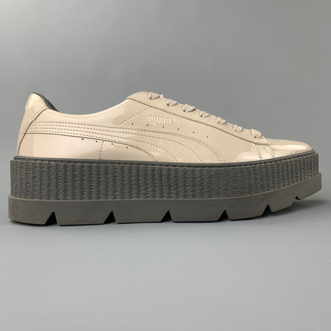 FENTY by RIHANNA Size 10.5 Gray Patent Leather Pointy Creeper Sneakers
