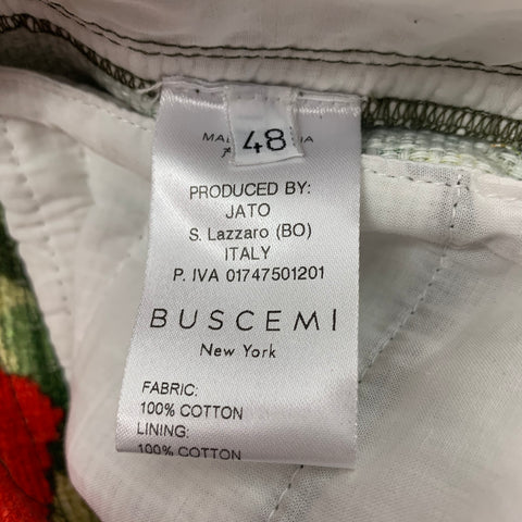 BUSCEMI Size 38 Multi-Color Camo Cotton Technical Tropical Jacket & Shorts