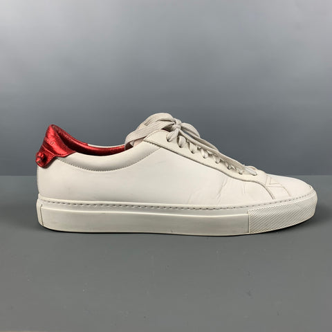 GIVENCHY Talla 7 Zapatillas bajas de cuero blanco rojo