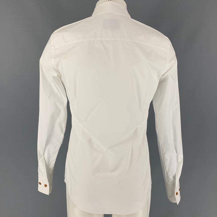 VIVIENNE WESTWOOD MAN Size S White Cotton Asymmetrical Collar Long Sleeve Shirt