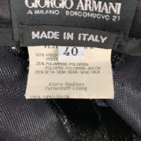 GIORGIO ARMANI Size 4 Black Viscose Blend Sparkly Wide Leg Dress Pants