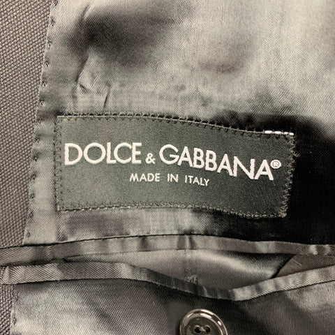 DOLCE &amp; GABBANA Taille 44 Manteau de sport en mélange de polyester à fines rayures noir et gris régulier