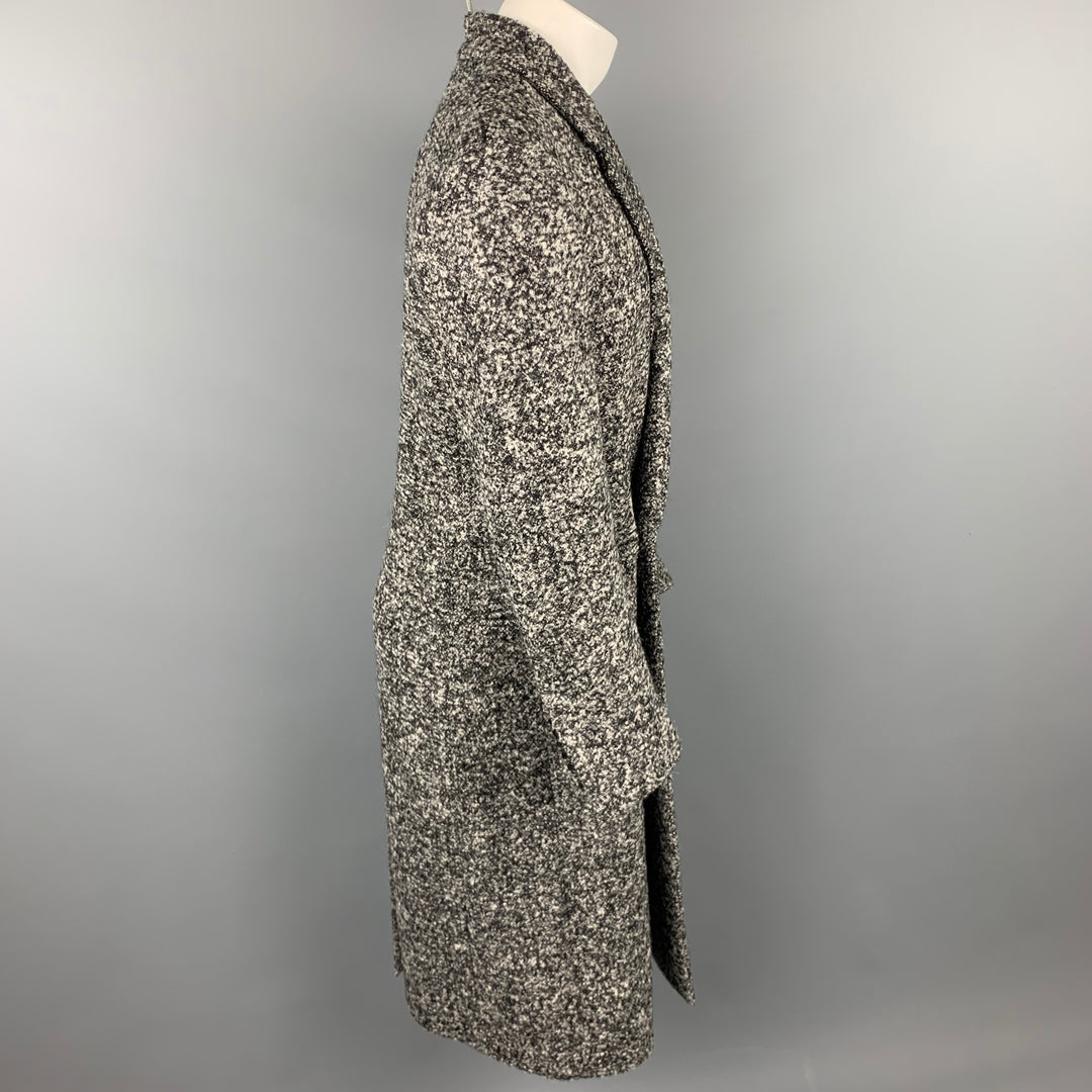 PAUL SMITH Size M Grey Heather Wool Blend Notch Lapel Double Breasted Coat