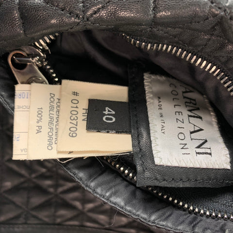 EMPORIO ARMANI Taille M Veste réversible en cuir noir