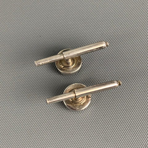 VINTAGE Silver Iridescent Sterling Silver Cuff Links