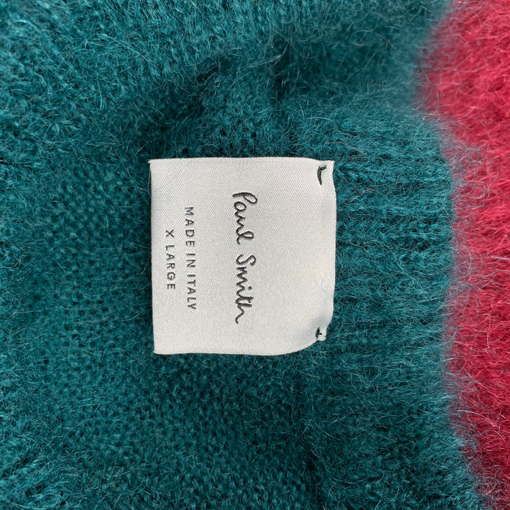 PAUL SMITH Size XL Multi-Color Textured Mohair Blend Crew-Neck Sweater