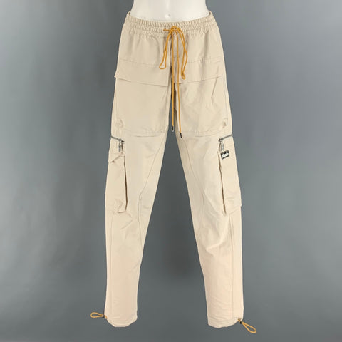 Pantalon décontracté cargo en mélange de coton beige taille XS RHUDE