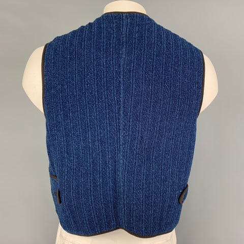 RRL by RALPH LAUREN Size XL Blue Knitted Snaps Vest