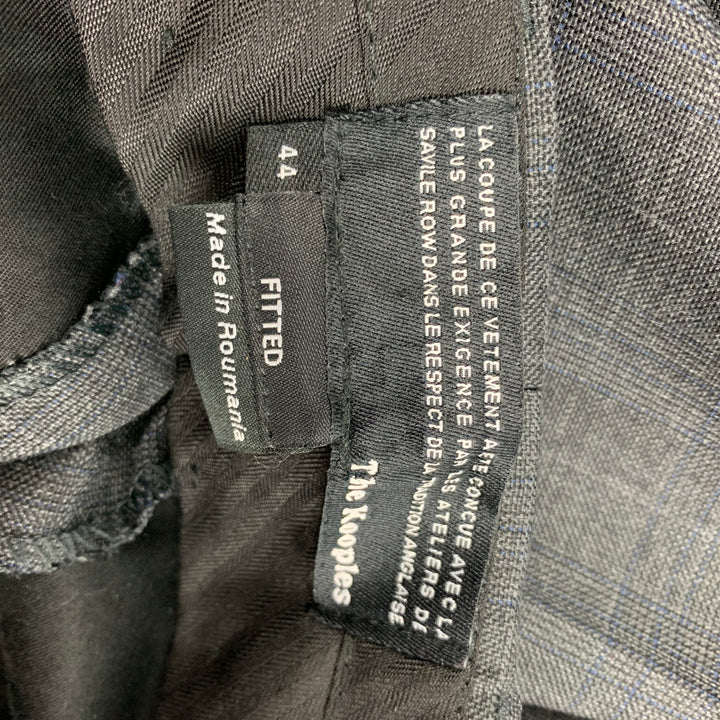 THE KOOPLES Size 28 Charcoal Grey Plaid Wool Zip Fly Dress Pants