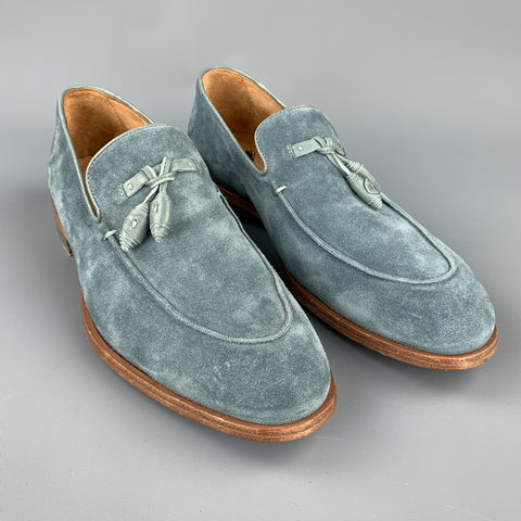 PS by PAUL SMITH Size 9 Teal Suede Slip On Tassel Loafers