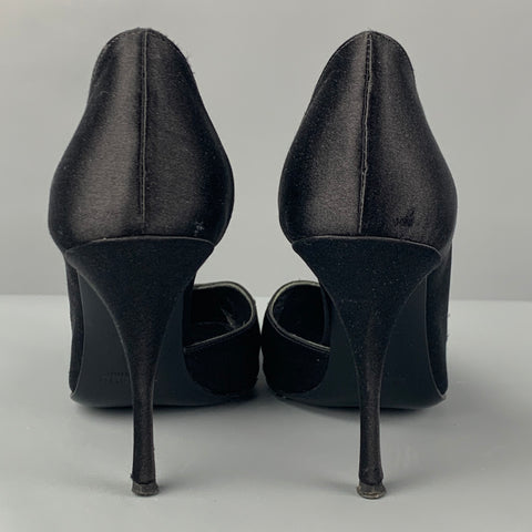 MIU MIU Escarpins D'Orsay solides en satin noir taille 5