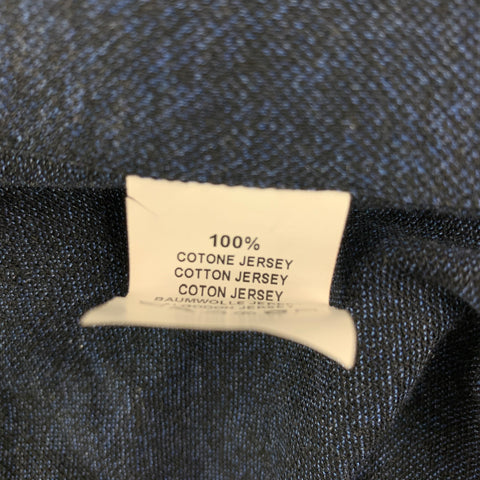 XACUS Size L Navy & Black Cotton Long Sleeve Shirt