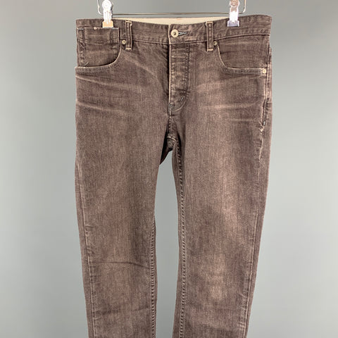 JOHN VARVATOS * U.S.A. Size 32 Grey Wash Denim Button Fly Jeans