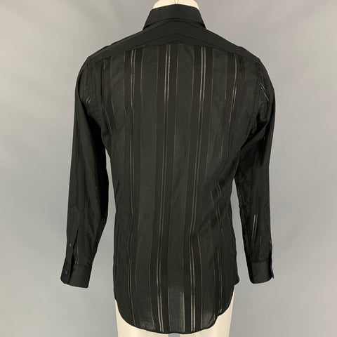 PAUL SMITH Size S Black Stripe Cotton Button Up Long Sleeve Shirt