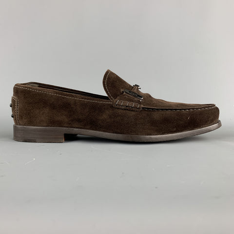 TOD'S Mocasines sin cordones con herrajes metálicos de ante marrón talla 9.5