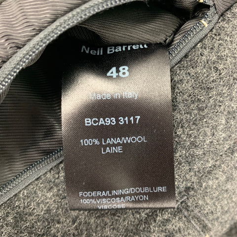 NEIL BARRETT Taille 38 Veste Slim Fit boutonnée en laine grise