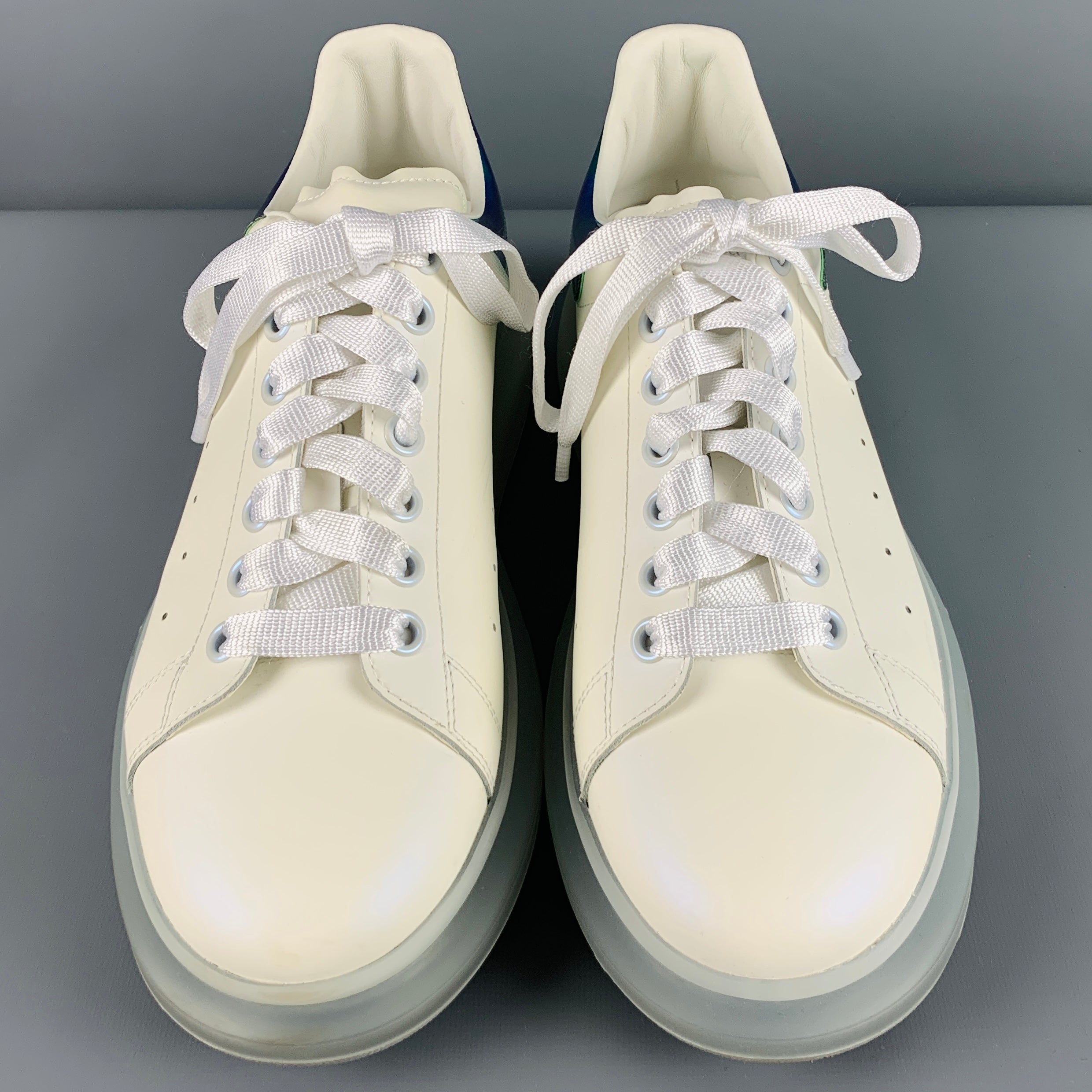 ALEXANDER MCQUEEN Talla 11 Blanco Verde Zapatillas