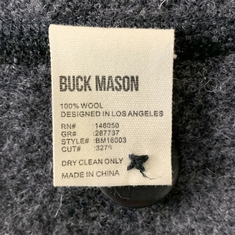 BUCK MASON Chest Size L  Grey Wool Button Down Jacket