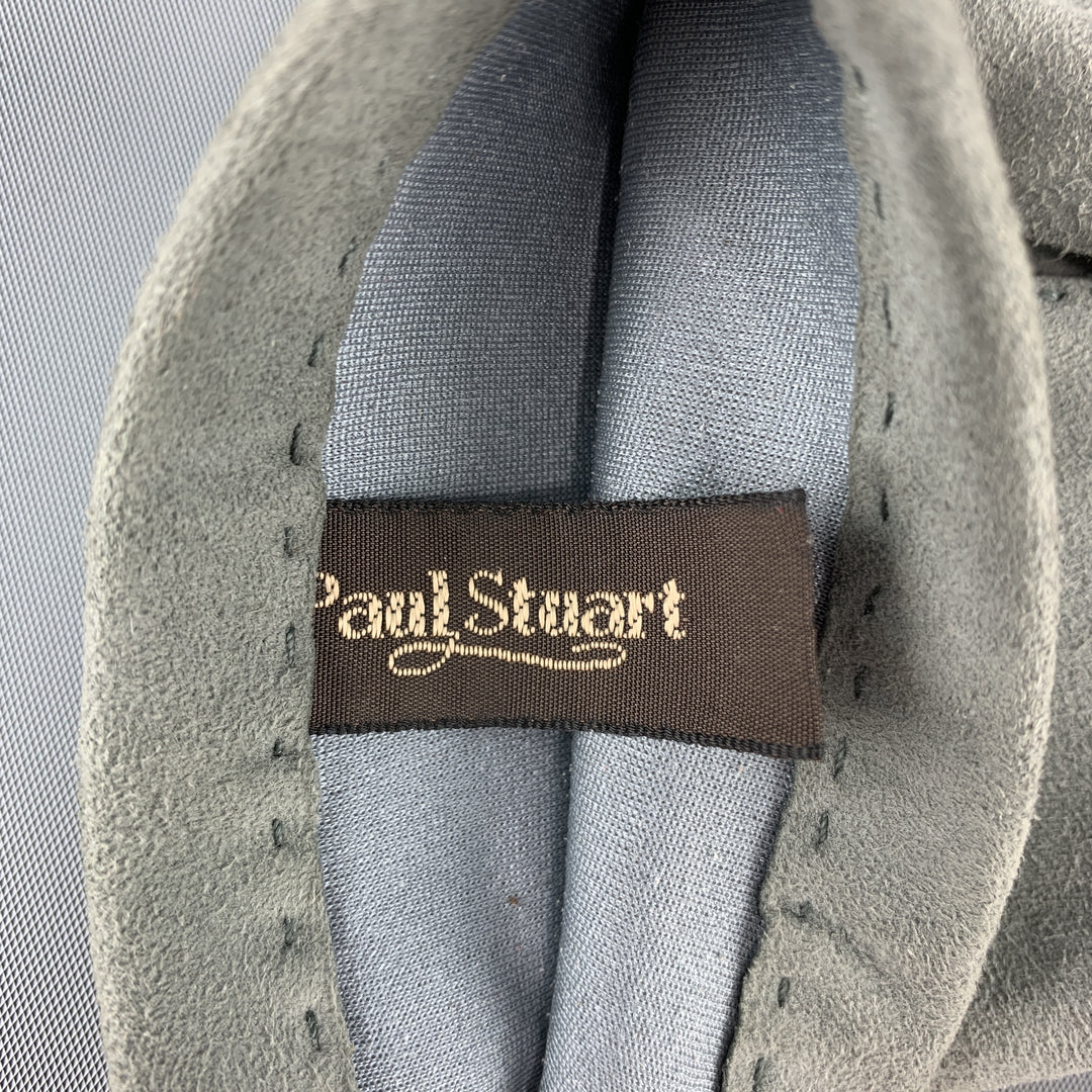 Vintage PAUL STUART Talla S Guantes de ante de seda gris