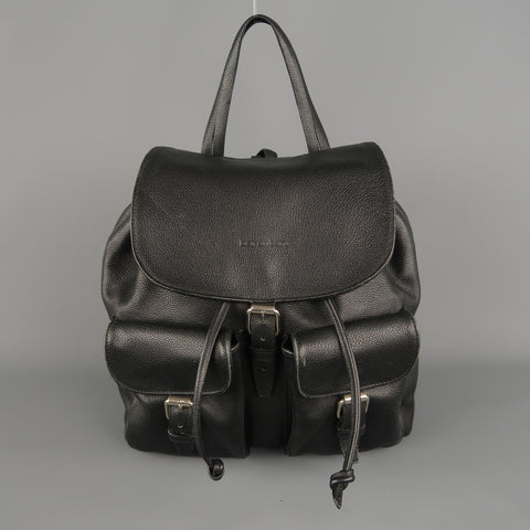 BARANTANI Black Leather Backpack