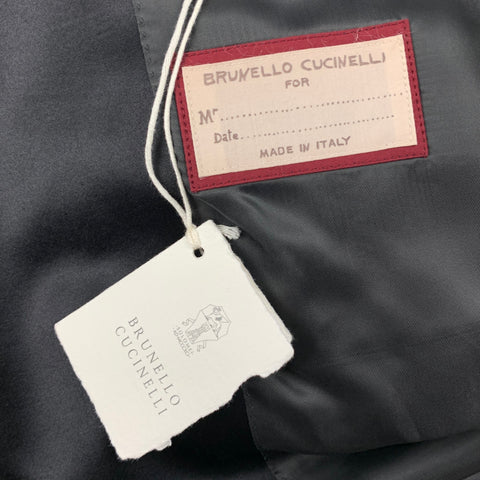 BRUNELLO CUCINELLI Size 38 Gray Black Wool Blend Tuxedo Suit