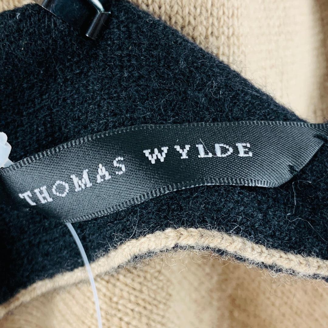 THOMAS WYLDE Black Beige Skull Knit Cashmere Scarves