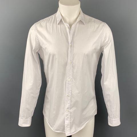VIKTOR & ROLF Monsieur Size S White Shimmery Cotton Button Up Long Sleeve Shirt