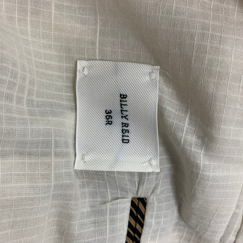 BILLY REID Size 36 Regular Off White Hemp Peak Lapel Sport Coat