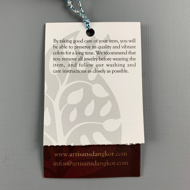 ARTISANS ANGKOR Grey Cream Woven Silk Scarf