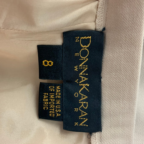 DONNA KARAN Talla 8 Falda lápiz de lana beige debajo de la rodilla