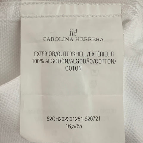 CH by CAROLINA HERRERA Size L White Solid Cotton Button Up Long Sleeve Shirt