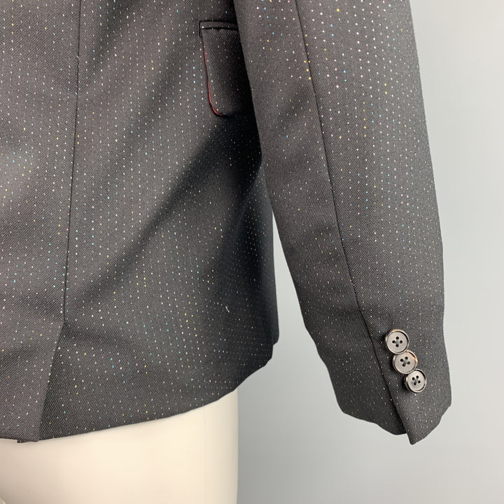 COMME des GARCONS HOMME PLUS Size M Metallic Black Wool Cropped Jacket