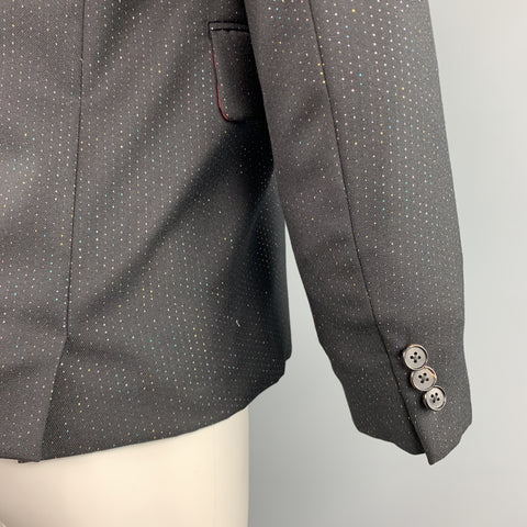 COMME des GARCONS HOMME PLUS Taille M Veste courte en laine noire métallisée