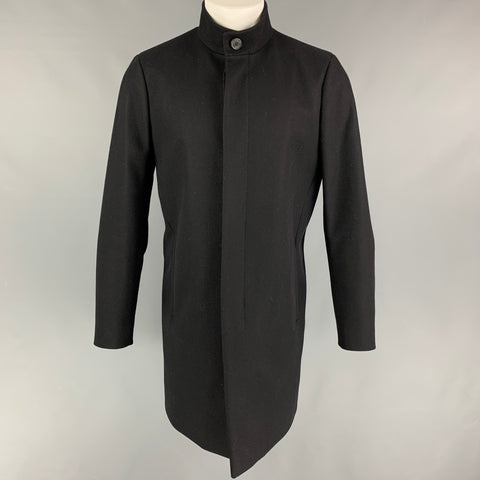 THEORY Size M Black Wool Blend Hidden Buttons Coat